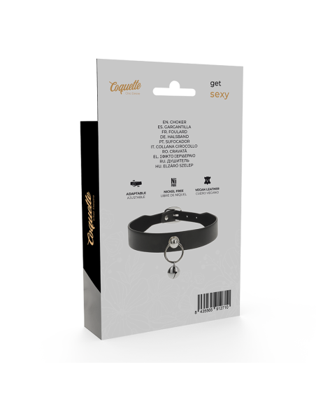 COQUETTE CHIC DESIRE COLLAR CUERO VEGANO ACCESORIO WOMAN CASCABEL ARO