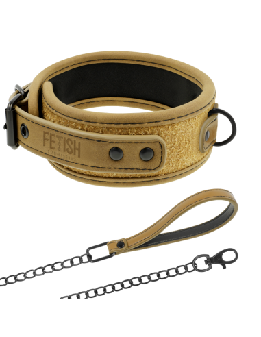 FETISH SUBMISSIVE ORIGEN COLLAR CON CADENA CON FORRO DE NEOPRENO