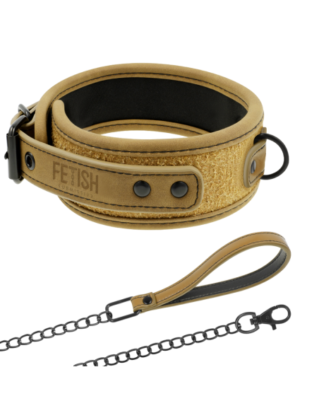 FETISH SUBMISSIVE ORIGEN COLLAR CON CADENA CON FORRO DE NEOPRENO