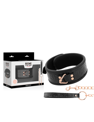 BEGME BLACK EDITION COLLAR CUERO VEGANO CON FORRO DE NEOPRENO