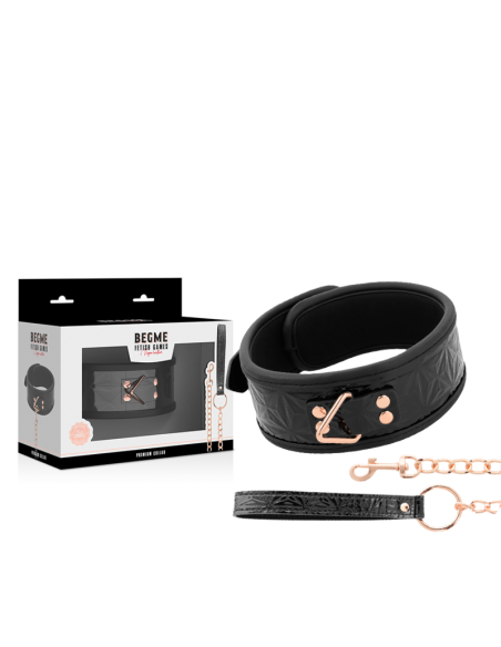 BEGME BLACK EDITION COLLAR CUERO VEGANO CON FORRO DE NEOPRENO BEGME BLACK EDITION COLLAR CUERO VEGANO CON FORRO DE NEOPRENO