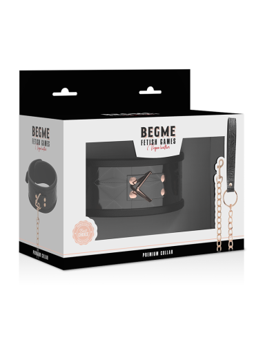 BEGME BLACK EDITION COLLAR CUERO VEGANO CON FORRO DE NEOPRENO