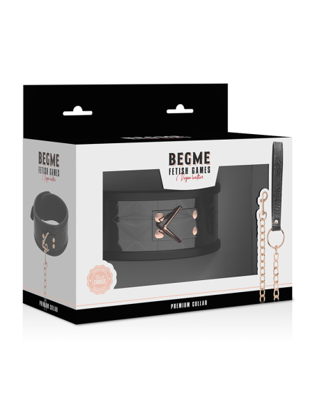 BEGME BLACK EDITION COLLAR CUERO VEGANO CON FORRO DE NEOPRENO BEGME BLACK EDITION COLLAR CUERO VEGANO CON FORRO DE NEOPRENO