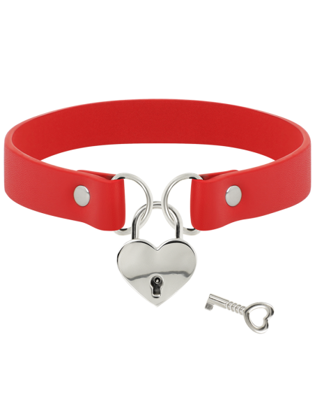 COQUETTE CHIC DESIRE COLLAR CUERO VEGANO ROJO ACCESORIO CORAZON CON LLAVE COQUETTE CHIC DESIRE COLLAR CUERO VEGANO ROJO ACCESORIO CORAZON CON LLAVE