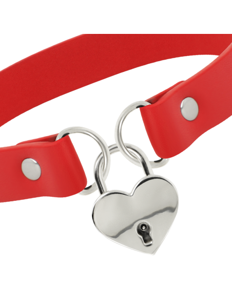 COQUETTE CHIC DESIRE COLLAR CUERO VEGANO ROJO ACCESORIO CORAZON CON LLAVE COQUETTE CHIC DESIRE COLLAR CUERO VEGANO ROJO ACCESORIO CORAZON CON LLAVE