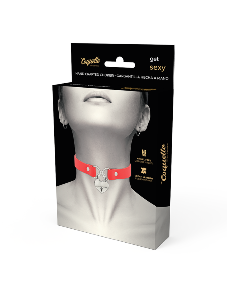 COQUETTE CHIC DESIRE COLLAR CUERO VEGANO ROJO ACCESORIO CORAZON CON LLAVE COQUETTE CHIC DESIRE COLLAR CUERO VEGANO ROJO ACCESORIO CORAZON CON LLAVE