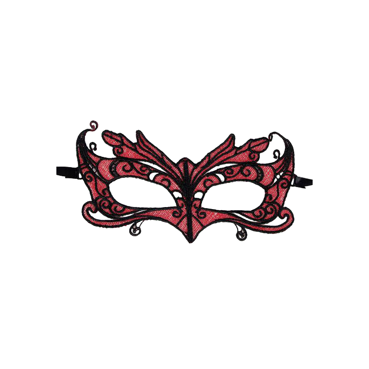 QUEEN LINGERIE ANTIFAZ DE ENCAJE DETALLES ROJO