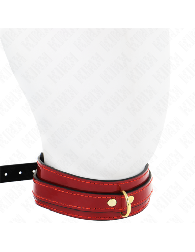 KINK COLLAR AJUSTABLE ROJO VINO DETALLES DORADOS 29 425 CM X 4 CM