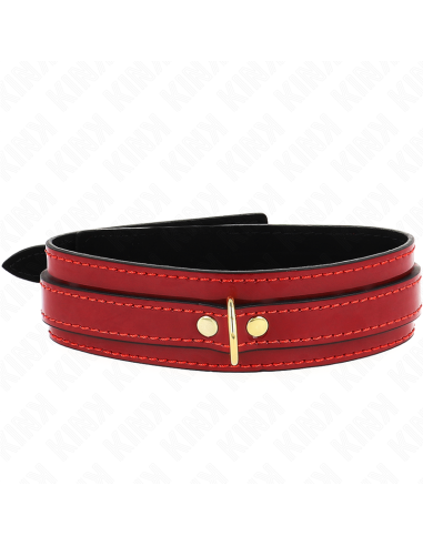 KINK COLLAR AJUSTABLE ROJO VINO DETALLES DORADOS 29 425 CM X 4 CM