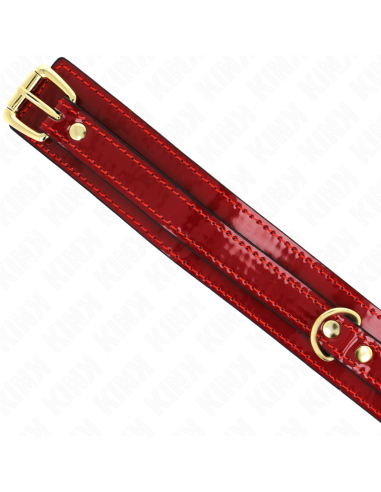 KINK COLLAR AJUSTABLE ROJO VINO DETALLES DORADOS 29 425 CM X 4 CM