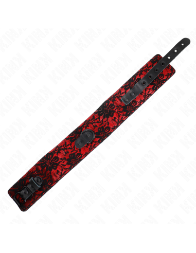 KINK COLLAR CON CORREA 105 CM DE ENCAJE CON CINTURON DE CUERO REAL 44 X 55 CM