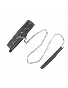 KINK COLLAR CON CORREA 105 CM DE PIEL DE PVC REMACHE DE DIAMANTES DE IMITACION 415 X 4 CM