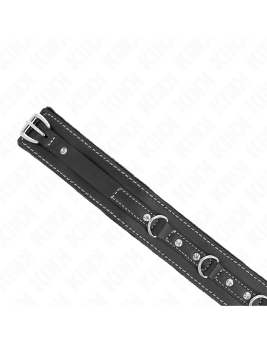 KINK COLLAR CON CORREA 105 CM DE PIEL DE PVC REMACHE DE DIAMANTES DE IMITACION 415 X 4 CM