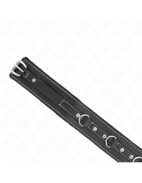 KINK COLLAR CON CORREA 105 CM DE PIEL DE PVC REMACHE DE DIAMANTES DE IMITACION 415 X 4 CM KINK COLLAR CON CORREA 105 CM DE PIEL DE PVC REMACHE DE DIAMANTES DE IMITACION 415 X 4 CM