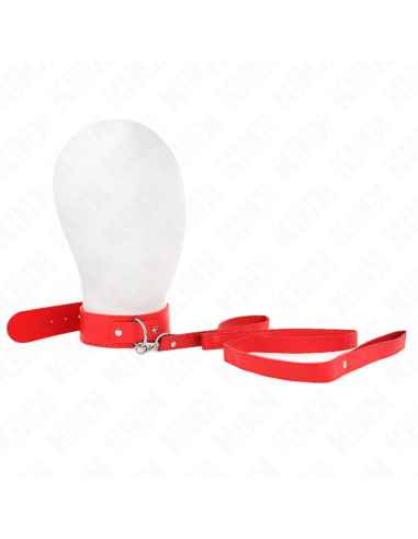 KINK COLLAR CON CORREA 116 CM FINO ROJO AJUSTABLE 32 50 CM X 8 CM