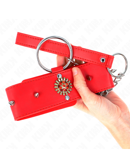 KINK COLLAR CON CORREA 65 CM CUELLO DE DIAMANTES ROJO AJUSTABLE 35 51 CM X 7 CM KINK COLLAR CON CORREA 65 CM CUELLO DE DIAMANTES ROJO AJUSTABLE 35 51 CM X 7 CM