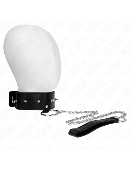 KINK COLLAR CON CORREA 65 CM CON TACHUELAS PLATEADAS MODELO 2 AJUSTABLE 36 43 CM X 5 CM KINK COLLAR CON CORREA 65 CM CON TACHUELAS PLATEADAS MODELO 2 AJUSTABLE 36 43 CM X 5 CM