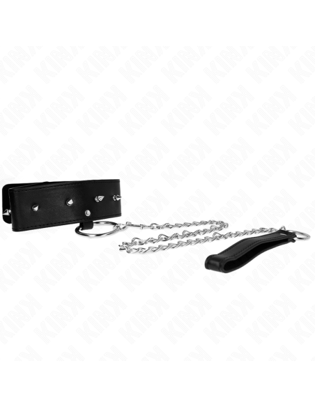 KINK COLLAR CON CORREA 65 CM CON TACHUELAS PLATEADAS MODELO 2 AJUSTABLE 36 43 CM X 5 CM KINK COLLAR CON CORREA 65 CM CON TACHUELAS PLATEADAS MODELO 2 AJUSTABLE 36 43 CM X 5 CM