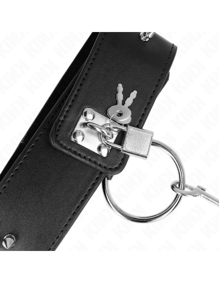 KINK COLLAR CON CORREA 65 CM CON TACHUELAS PLATEADAS MODELO 2 AJUSTABLE 36 43 CM X 5 CM KINK COLLAR CON CORREA 65 CM CON TACHUELAS PLATEADAS MODELO 2 AJUSTABLE 36 43 CM X 5 CM