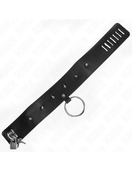 KINK COLLAR CON CORREA 65 CM CON TACHUELAS PLATEADAS MODELO 2 AJUSTABLE 36 43 CM X 5 CM KINK COLLAR CON CORREA 65 CM CON TACHUELAS PLATEADAS MODELO 2 AJUSTABLE 36 43 CM X 5 CM