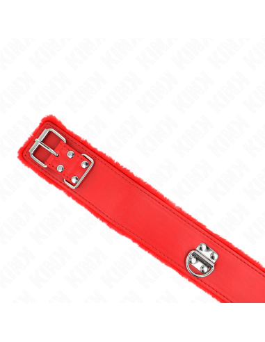 KINK COLLAR CON CORREA 116 CM CON TACHUELAS PLATEADAS MODELO 4 ROJO AJUSTABLE 40 48 CM X 6 CM
