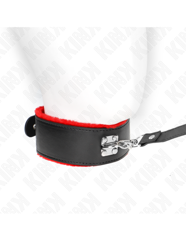 KINK COLLAR CON CORREA 116 CM DE PIEL ROJO AJUSTABLE 40 48 CM X 6 CM