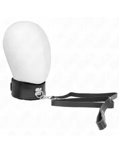 KINK COLLAR CON CORREA 116 CM DE PIEL NEGRO AJUSTABLE 40 48 CM X 6 CM