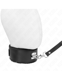 KINK COLLAR CON CORREA 116 CM DE PIEL NEGRO AJUSTABLE 40 48 CM X 6 CM 2