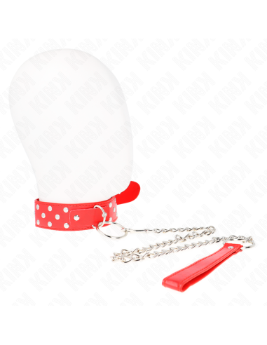 KINK COLLAR CON CORREA 65 CM REMACHE ANILLA ROJO AJUSTABLE 36 50 CM X 38 CM