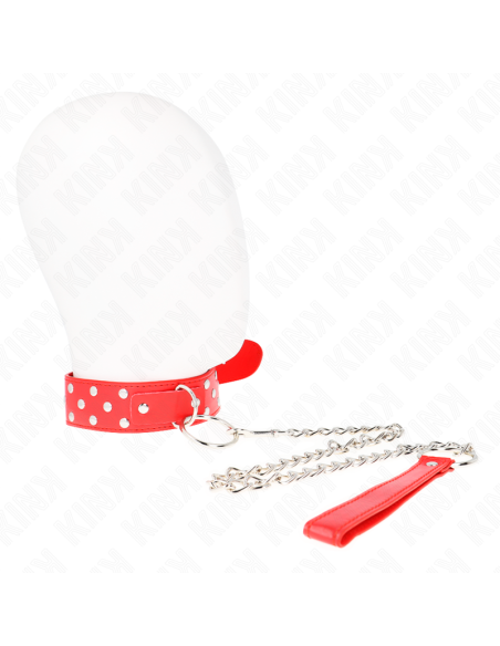 KINK COLLAR CON CORREA 65 CM REMACHE ANILLA ROJO AJUSTABLE 36 50 CM X 38 CM