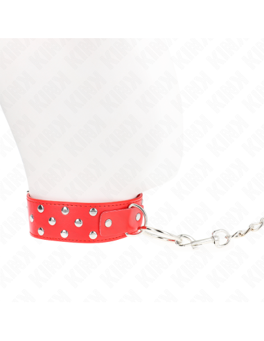 KINK COLLAR CON CORREA 65 CM REMACHE ANILLA ROJO AJUSTABLE 36 50 CM X 38 CM