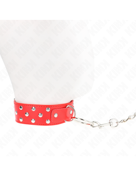 KINK COLLAR CON CORREA 65 CM REMACHE ANILLA ROJO AJUSTABLE 36 50 CM X 38 CM