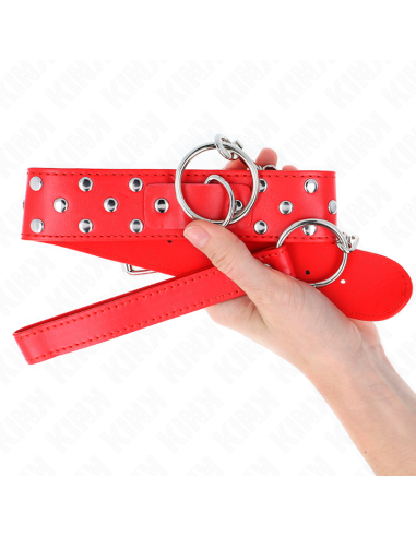 KINK COLLAR CON CORREA 65 CM REMACHE ANILLA ROJO AJUSTABLE 36 50 CM X 38 CM