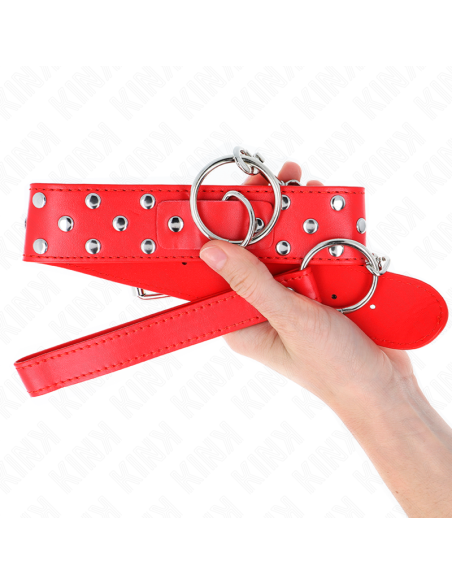 KINK COLLAR CON CORREA 65 CM REMACHE ANILLA ROJO AJUSTABLE 36 50 CM X 38 CM