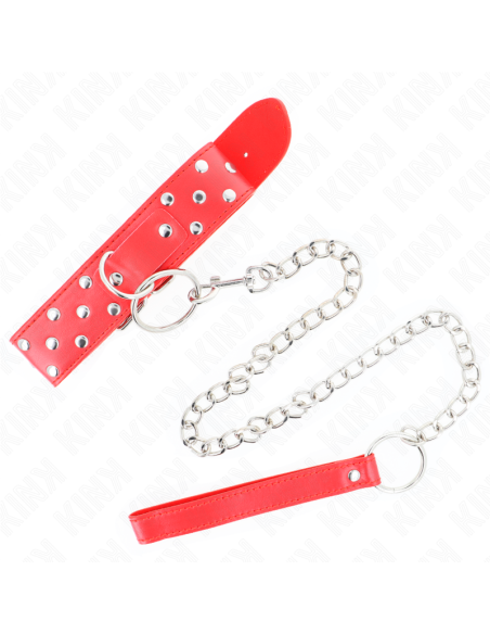 KINK COLLAR CON CORREA 65 CM REMACHE ANILLA ROJO AJUSTABLE 36 50 CM X 38 CM