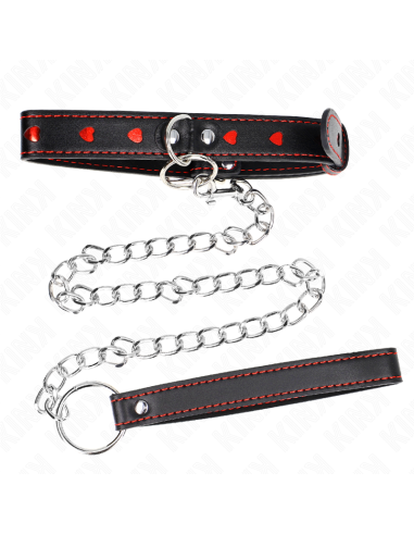 KINK COLLAR CON CORREA 65 CM DETALLES CORAZON 525 X 25 CM