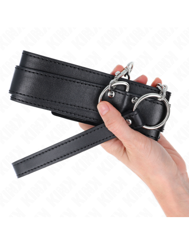 KINK COLLAR CON CORREA 65 CM HEBILLAS PLATEADAS AJUSTABLE 33 46 CM X 55 CM