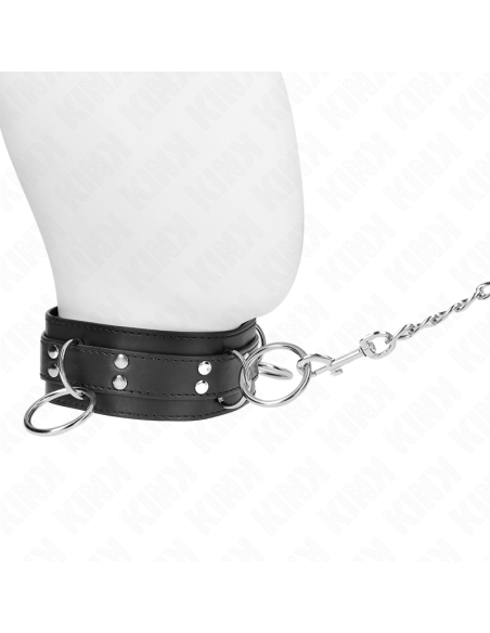 KINK COLLAR CON CORREA 80 CM ESCLAVITUD 3 ANILLOS 53 X 5 CM KINK COLLAR CON CORREA 80 CM ESCLAVITUD 3 ANILLOS 53 X 5 CM
