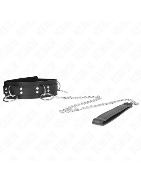 KINK COLLAR CON CORREA 80 CM ESCLAVITUD 3 ANILLOS 53 X 5 CM KINK COLLAR CON CORREA 80 CM ESCLAVITUD 3 ANILLOS 53 X 5 CM
