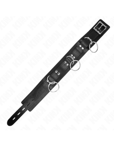 KINK COLLAR CON CORREA 80 CM ESCLAVITUD 3 ANILLOS 53 X 5 CM