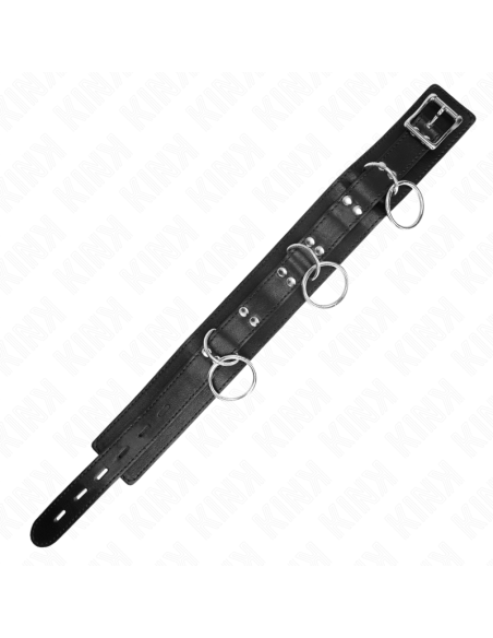 KINK COLLAR CON CORREA 80 CM ESCLAVITUD 3 ANILLOS 53 X 5 CM KINK COLLAR CON CORREA 80 CM ESCLAVITUD 3 ANILLOS 53 X 5 CM