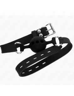 KINK MORDAZA 55 x 2 CM DE BOLA 4 CM DE SILICONA COMPLETA TALLA S NEGRO AJUSTABLE 35 51 CM 2