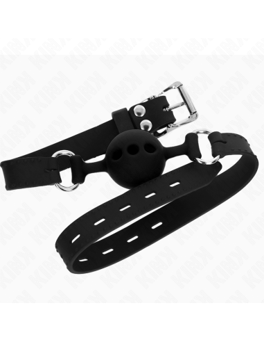 KINK MORDAZA 55 x 2 CM DE BOLA 4 CM DE SILICONA COMPLETA TALLA S NEGRO AJUSTABLE 35 51 CM