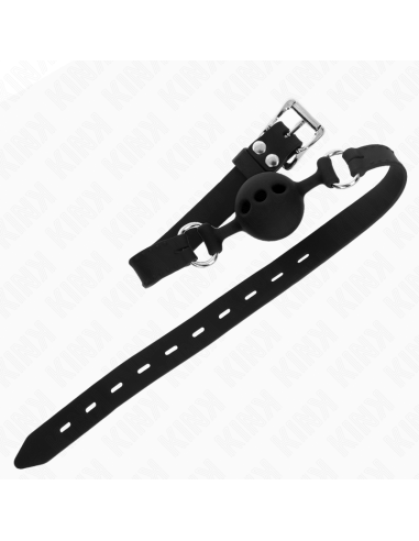 KINK MORDAZA 55 x 2 CM DE BOLA 4 CM DE SILICONA COMPLETA TALLA S NEGRO AJUSTABLE 35 51 CM