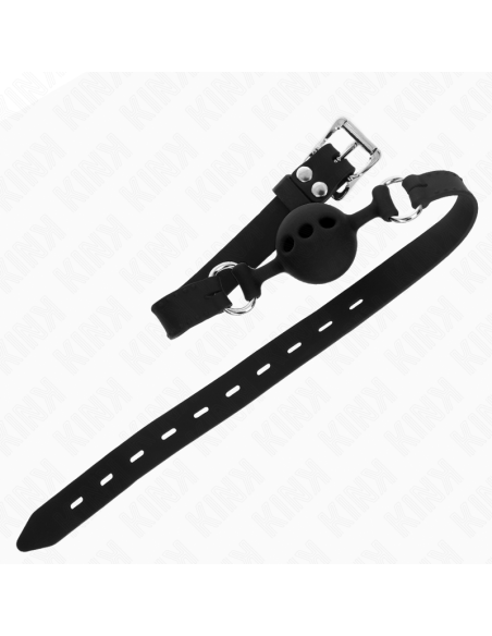 KINK MORDAZA 55 x 2 CM DE BOLA 4 CM DE SILICONA COMPLETA TALLA S NEGRO AJUSTABLE 35 51 CM KINK MORDAZA 55 x 2 CM DE BOLA 4 CM DE SILICONA COMPLETA TALLA S NEGRO AJUSTABLE 35 51 CM