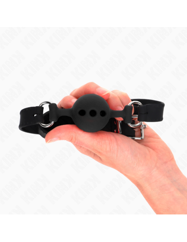 KINK MORDAZA 55 x 2 CM DE BOLA 4 CM DE SILICONA COMPLETA TALLA S NEGRO AJUSTABLE 35 51 CM