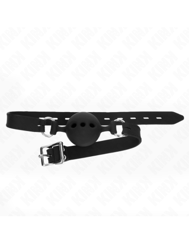 KINK MORDAZA 55 x 2 CM DE BOLA 5 CM DE SILICONA COMPLETA TALLA L NEGRO AJUSTABLE 35 51 CM