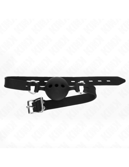 KINK MORDAZA 55 x 2 CM DE BOLA 5 CM DE SILICONA COMPLETA TALLA L NEGRO AJUSTABLE 35 51 CM