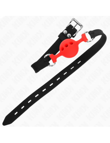 KINK MORDAZA 55 x 2 CM DE BOLA 4 CM DE SILICONA COMPLETA TALLA S ROJO AJUSTABLE 35 51 CM