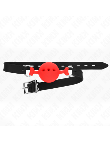 KINK MORDAZA 55 x 2 CM DE BOLA 45 CM DE SILICONA COMPLETA TALLA M ROJO AJUSTABLE 35 51 CM